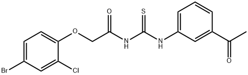 N-{[(3-acetylphenyl)amino]carbonothioyl}-2-(4-bromo-2-chlorophenoxy)acetamide Struktur