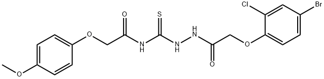 N-({2-[(4-bromo-2-chlorophenoxy)acetyl]hydrazino}carbonothioyl)-2-(4-methoxyphenoxy)acetamide Struktur