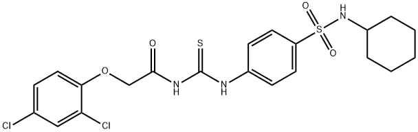 N-[({4-[(cyclohexylamino)sulfonyl]phenyl}amino)carbonothioyl]-2-(2,4-dichlorophenoxy)acetamide Struktur