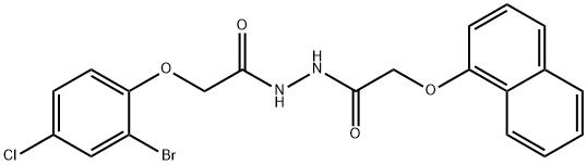 2-(2-bromo-4-chlorophenoxy)-N'-[(1-naphthyloxy)acetyl]acetohydrazide Struktur