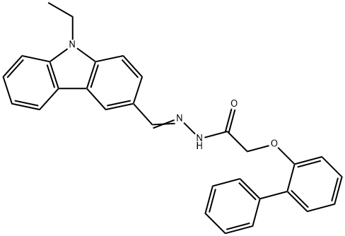 2-(2-biphenylyloxy)-N'-[(9-ethyl-9H-carbazol-3-yl)methylene]acetohydrazide Struktur