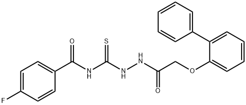 N-({2-[(2-biphenylyloxy)acetyl]hydrazino}carbonothioyl)-4-fluorobenzamide Struktur