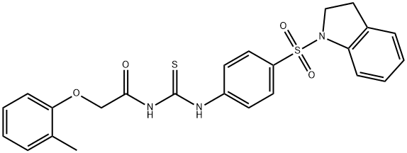 N-({[4-(2,3-dihydro-1H-indol-1-ylsulfonyl)phenyl]amino}carbonothioyl)-2-(2-methylphenoxy)acetamide Struktur