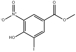 4-Hydroxy-3-iodo-5-nitro-benzoic acid methyl ester Struktur