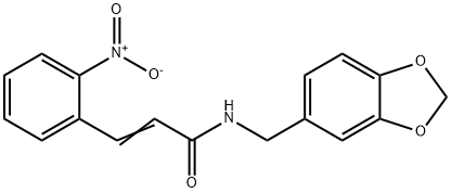 (2E)-N-(1,3-benzodioxol-5-ylmethyl)-3-(2-nitrophenyl)prop-2-enamide Struktur