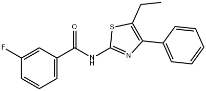 N-(5-ethyl-4-phenyl-1,3-thiazol-2-yl)-3-fluorobenzamide Struktur