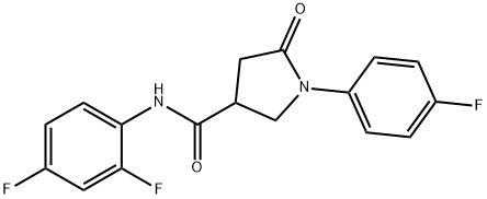 N-(2,4-difluorophenyl)-1-(4-fluorophenyl)-5-oxopyrrolidine-3-carboxamide Struktur