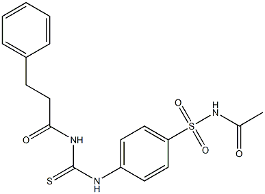 N-[({4-[(acetylamino)sulfonyl]phenyl}amino)carbonothioyl]-3-phenylpropanamide Struktur