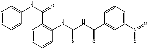 2-[(3-nitrobenzoyl)carbamothioylamino]-N-phenylbenzamide Struktur