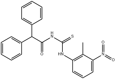 N-{[(2-methyl-3-nitrophenyl)amino]carbonothioyl}-2,2-diphenylacetamide Struktur