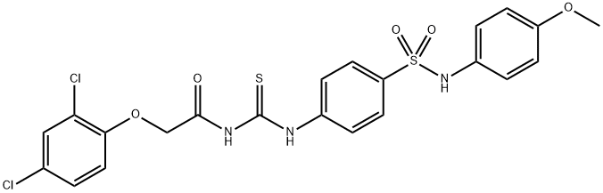 2-(2,4-dichlorophenoxy)-N-{[(4-{[(4-methoxyphenyl)amino]sulfonyl}phenyl)amino]carbonothioyl}acetamide Struktur