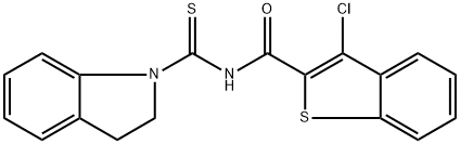 3-chloro-N-(2,3-dihydro-1H-indol-1-ylcarbonothioyl)-1-benzothiophene-2-carboxamide Struktur