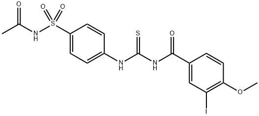 N-[({4-[(acetylamino)sulfonyl]phenyl}amino)carbonothioyl]-3-iodo-4-methoxybenzamide Struktur