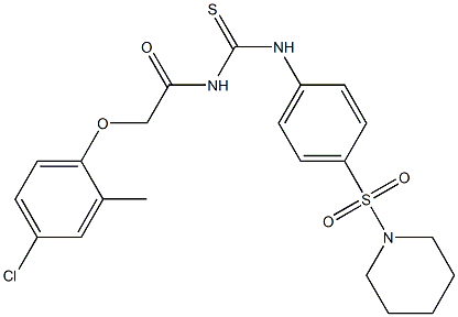 2-(4-chloro-2-methylphenoxy)-N-({[4-(1-piperidinylsulfonyl)phenyl]amino}carbonothioyl)acetamide Struktur