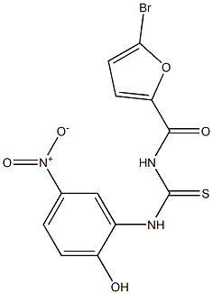 5-bromo-N-{[(2-hydroxy-5-nitrophenyl)amino]carbonothioyl}-2-furamide Struktur