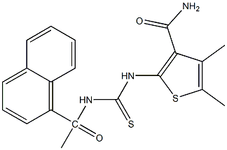 4,5-dimethyl-2-({[(1-naphthylacetyl)amino]carbonothioyl}amino)-3-thiophenecarboxamide Struktur