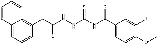 3-iodo-4-methoxy-N-{[2-(1-naphthylacetyl)hydrazino]carbonothioyl}benzamide Struktur