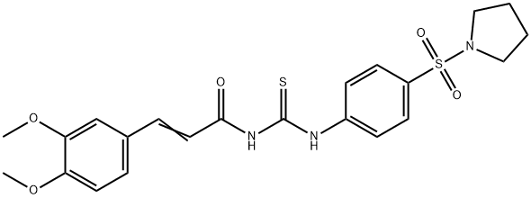 (E)-3-(3,4-dimethoxyphenyl)-N-[(4-pyrrolidin-1-ylsulfonylphenyl)carbamothioyl]prop-2-enamide Struktur