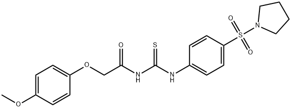 2-(4-methoxyphenoxy)-N-({[4-(1-pyrrolidinylsulfonyl)phenyl]amino}carbonothioyl)acetamide Struktur