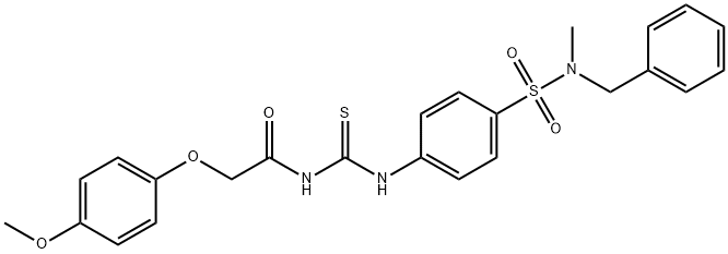 N-{[(4-{[benzyl(methyl)amino]sulfonyl}phenyl)amino]carbonothioyl}-2-(4-methoxyphenoxy)acetamide Struktur