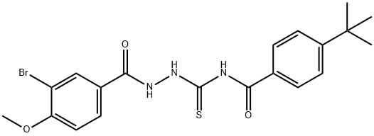 N-[[(3-bromo-4-methoxybenzoyl)amino]carbamothioyl]-4-tert-butylbenzamide Struktur