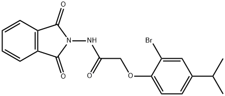 2-(2-bromo-4-propan-2-ylphenoxy)-N-(1,3-dioxoisoindol-2-yl)acetamide Struktur