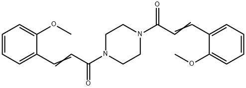 1,4-bis[3-(2-methoxyphenyl)acryloyl]piperazine Struktur