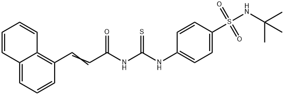 N-[({4-[(tert-butylamino)sulfonyl]phenyl}amino)carbonothioyl]-3-(1-naphthyl)acrylamide Struktur