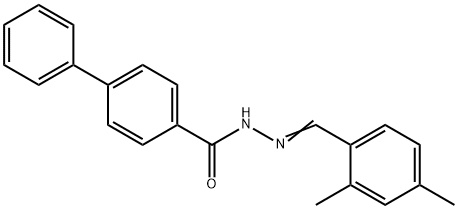 N'-(2,4-dimethylbenzylidene)-4-biphenylcarbohydrazide Struktur