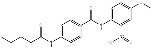 N-(4-methoxy-2-nitrophenyl)-4-(pentanoylamino)benzamide Struktur