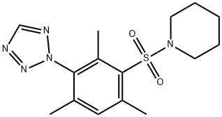 1-{[2,4,6-trimethyl-3-(2H-tetraazol-2-yl)phenyl]sulfonyl}piperidine Struktur