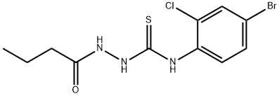 1-(4-bromo-2-chlorophenyl)-3-(butanoylamino)thiourea Struktur