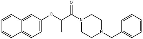 1-(4-benzylpiperazin-1-yl)-2-naphthalen-2-yloxypropan-1-one Struktur