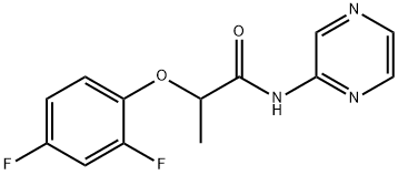 2-(2,4-difluorophenoxy)-N-pyrazin-2-ylpropanamide Struktur