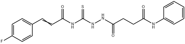 N-{[2-(4-anilino-4-oxobutanoyl)hydrazino]carbonothioyl}-3-(4-fluorophenyl)acrylamide Struktur