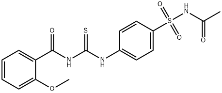 N-[[4-(acetylsulfamoyl)phenyl]carbamothioyl]-2-methoxybenzamide Struktur