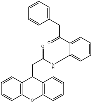 N-[2-(phenylacetyl)phenyl]-2-(9H-xanthen-9-yl)acetamide Struktur