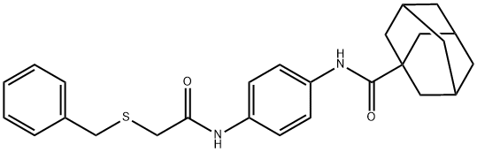 N-(4-{[(benzylsulfanyl)acetyl]amino}phenyl)tricyclo[3.3.1.1~3,7~]decane-1-carboxamide Struktur