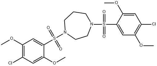 1,4-bis[(4-chloro-2,5-dimethoxyphenyl)sulfonyl]-1,4-diazepane Struktur