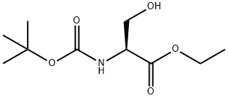 (S)-Ethyl 2-((tert-butoxycarbonyl)amino)-3-hydroxypropanoate Struktur