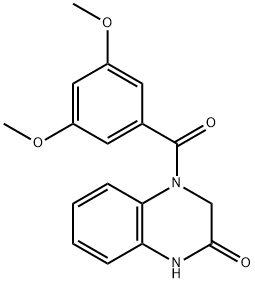 4-(3,5-dimethoxybenzoyl)-1,3-dihydroquinoxalin-2-one Struktur