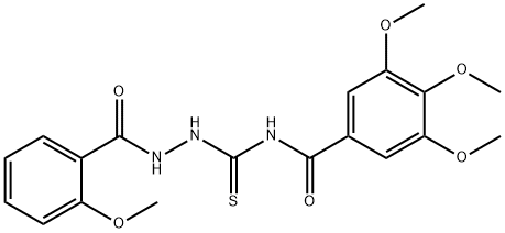 3,4,5-trimethoxy-N-{[2-(2-methoxybenzoyl)hydrazino]carbonothioyl}benzamide Struktur