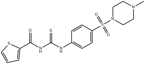 N-[({4-[(4-methyl-1-piperazinyl)sulfonyl]phenyl}amino)carbonothioyl]-2-thiophenecarboxamide Struktur