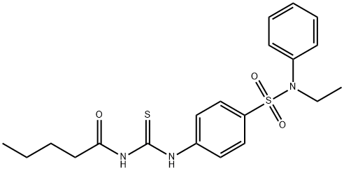 N-{[(4-{[ethyl(phenyl)amino]sulfonyl}phenyl)amino]carbonothioyl}pentanamide Struktur