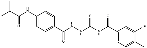 3-bromo-4-methyl-N-[[[4-(2-methylpropanoylamino)benzoyl]amino]carbamothioyl]benzamide Struktur