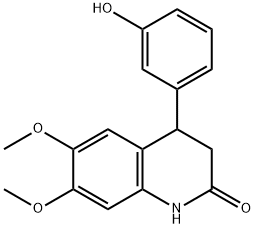 4-(3-hydroxyphenyl)-6,7-dimethoxy-3,4-dihydro-1H-quinolin-2-one Struktur