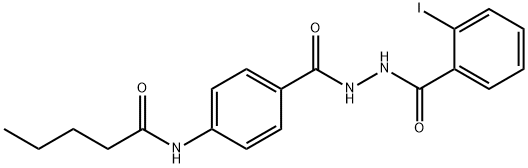 N-[4-[[(2-iodobenzoyl)amino]carbamoyl]phenyl]pentanamide Struktur