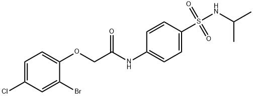 2-(2-bromo-4-chlorophenoxy)-N-[4-(propan-2-ylsulfamoyl)phenyl]acetamide Struktur