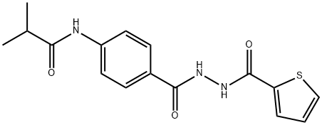 2-methyl-N-[4-[(thiophene-2-carbonylamino)carbamoyl]phenyl]propanamide Struktur