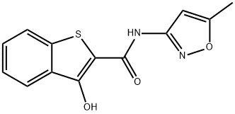 3-hydroxy-N-(5-methyl-3-isoxazolyl)-1-benzothiophene-2-carboxamide Struktur